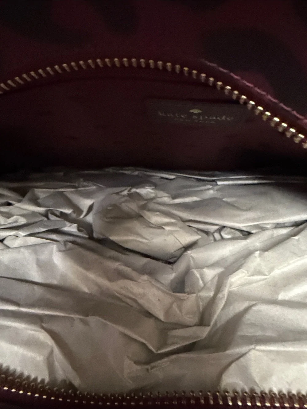 kate spade Leopard-Print Burgundy and Dark Brown Tote - Picture 3 of 4